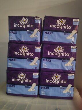 (6) Incognito Regular Maxi Pads 24 144